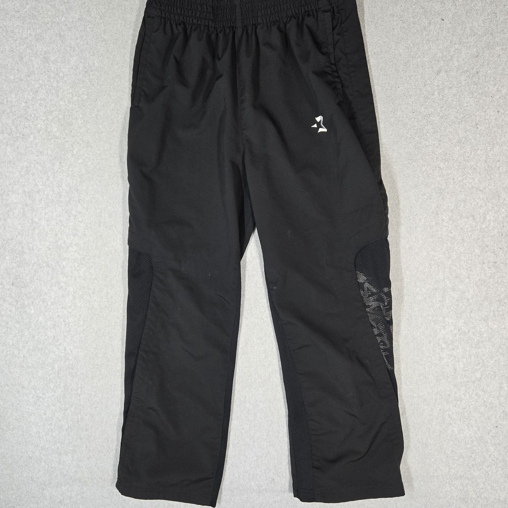 Starbury Men Activewear Pants M Black Embroidered Windbreaker Snap Tearaway